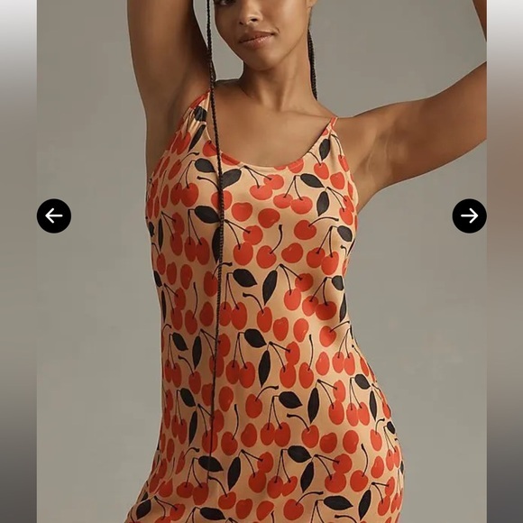 Anthropologie Dresses & Skirts - Anthropologie Conditions apply cherry satin silky print maxi dress medium/ large